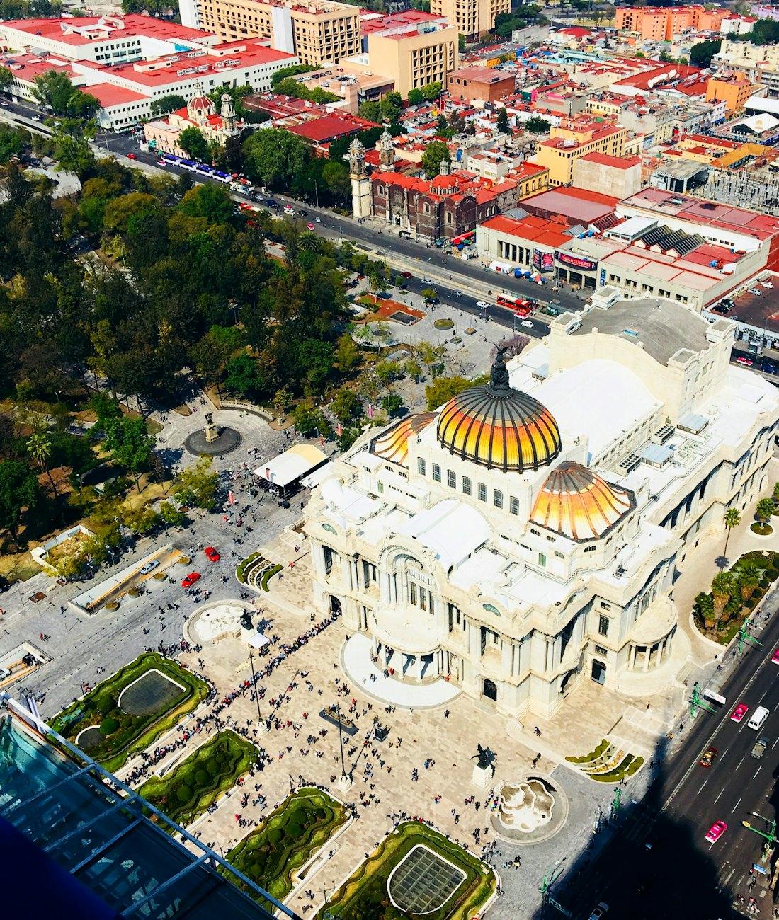 Vista aérea del Palacio de Bellas Artes, Ciudad de México